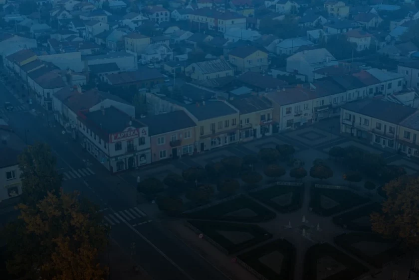 Klimatyzacja Janów Lubelski- widok miasta Janów Lubelski z lotu ptaka, w którym przeprowadzamy montaż klimatyzacji