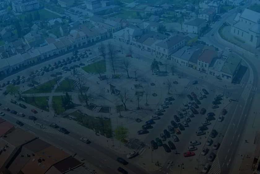 Klimatyzacja Kolbuszowa - widok rynku w Kolbuszowej z lotu ptaka, w którym przeprowadzamy montaż klimatyzacji